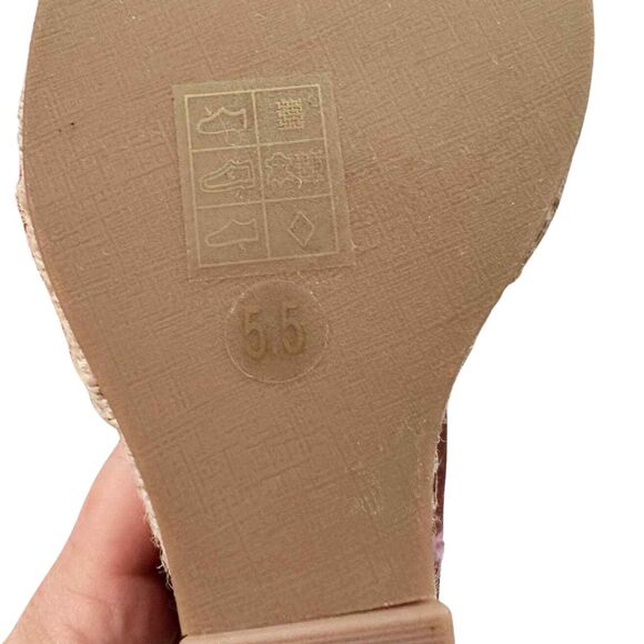 Tory Burch Pom Pom Wedge Espadrilles 5.5 Red NEW - Picture 8 of 10